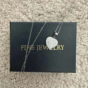 Sterling Silver crystal heart necklace